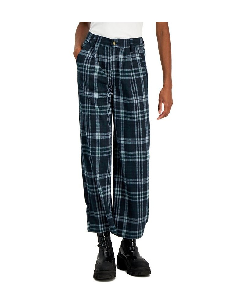 Juniors' Slouchy Double-Knit Plaid Pants Spruce Plaid $16.45 Jeans