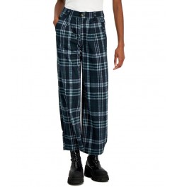 Juniors' Slouchy Double-Knit Plaid Pants Spruce Plaid $16.45 Jeans