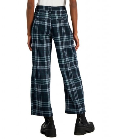 Juniors' Slouchy Double-Knit Plaid Pants Spruce Plaid $16.45 Jeans