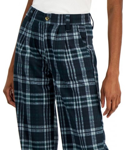 Juniors' Slouchy Double-Knit Plaid Pants Spruce Plaid $16.45 Jeans