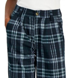 Juniors' Slouchy Double-Knit Plaid Pants Spruce Plaid $16.45 Jeans