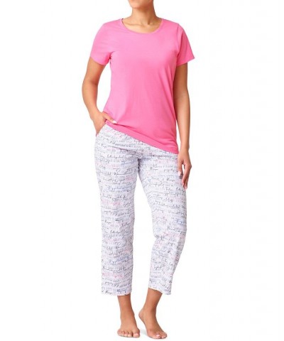 Women's Sleepwell Pajama skimmer set with Temperature Regulating Technology Pink $24.19 Sleepwear