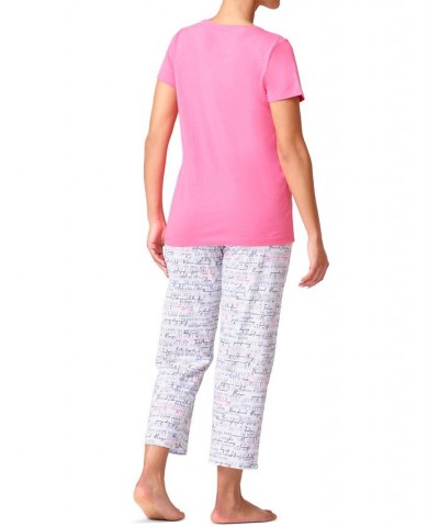 Women's Sleepwell Pajama skimmer set with Temperature Regulating Technology Pink $24.19 Sleepwear