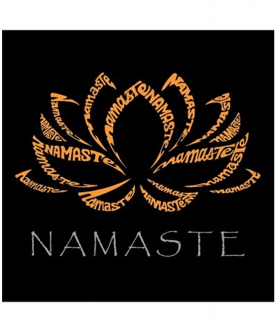 Women's V-Neck T-Shirt with Namaste Word Art Black $17.15 Tops