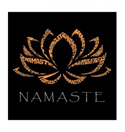 Women's V-Neck T-Shirt with Namaste Word Art Black $17.15 Tops