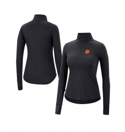 Women's Black Clemson Tigers Core Quinn Raglan Quarter-Zip Top Black $30.79 Tops