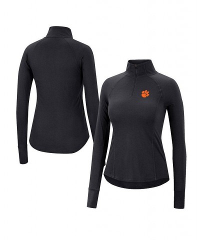 Women's Black Clemson Tigers Core Quinn Raglan Quarter-Zip Top Black $30.79 Tops