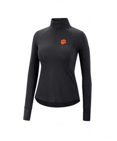 Women's Black Clemson Tigers Core Quinn Raglan Quarter-Zip Top Black $30.79 Tops