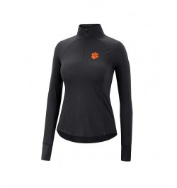 Women's Black Clemson Tigers Core Quinn Raglan Quarter-Zip Top Black $30.79 Tops