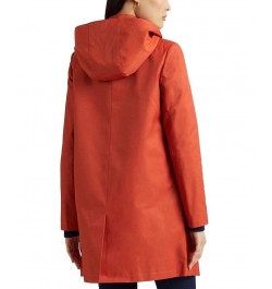 Women's Hooded Raincoat Orange $69.58 Coats