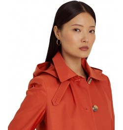 Women's Hooded Raincoat Orange $69.58 Coats