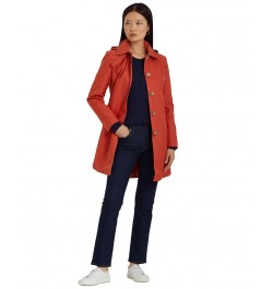 Women's Hooded Raincoat Orange $69.58 Coats