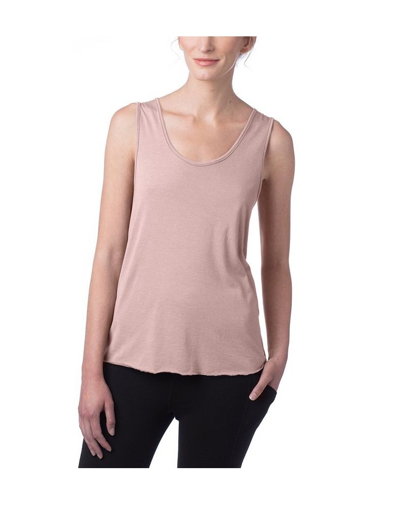 Women's Tri-Blend Racer Tank Top Pink $21.12 Tops