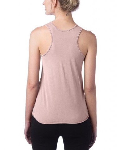 Women's Tri-Blend Racer Tank Top Pink $21.12 Tops