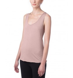 Women's Tri-Blend Racer Tank Top Pink $21.12 Tops