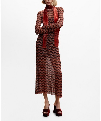 Women's Lurex Knit Dress Burnt Orange $49.00 Dresses