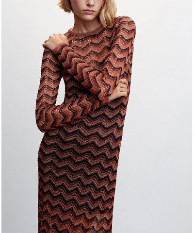 Women's Lurex Knit Dress Burnt Orange $49.00 Dresses