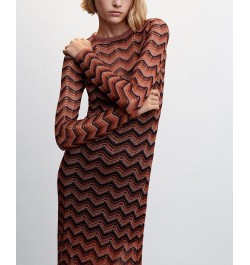 Women's Lurex Knit Dress Burnt Orange $49.00 Dresses