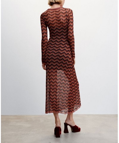 Women's Lurex Knit Dress Burnt Orange $49.00 Dresses