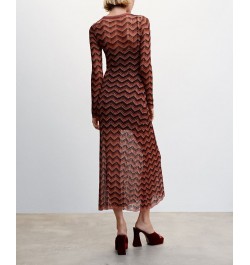 Women's Lurex Knit Dress Burnt Orange $49.00 Dresses