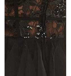 Juniors' Sequined Lace Tiered Bustier Gown Black $77.33 Dresses