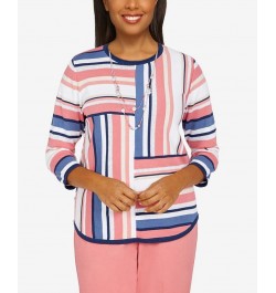 Petite Boho Vibes Blocked Stripe Sweater Multi $34.98 Sweaters