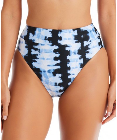 Women's Shibori Tie-Dyed High Waist Bikini Bottoms Peri Allure $28.42 Swimsuits