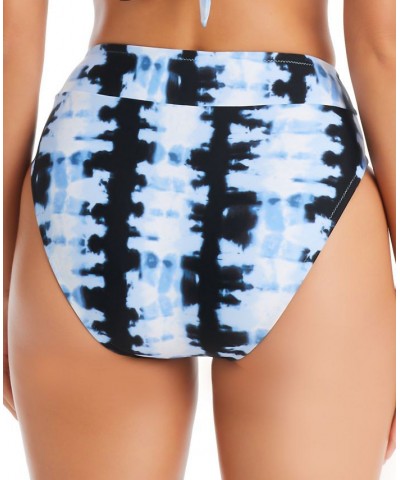 Women's Shibori Tie-Dyed High Waist Bikini Bottoms Peri Allure $28.42 Swimsuits