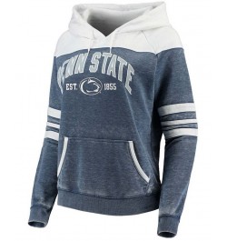 Women's Navy and White Penn State Nittany Lions Blitz Sleeve Striped Blocked Raglan Hoodie Navy, White $40.27 Sweatshirts