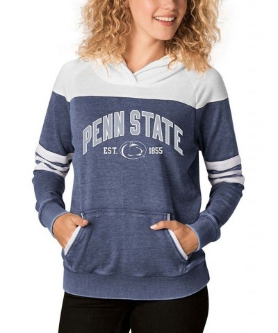 Women's Navy and White Penn State Nittany Lions Blitz Sleeve Striped Blocked Raglan Hoodie Navy, White $40.27 Sweatshirts