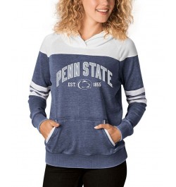 Women's Navy and White Penn State Nittany Lions Blitz Sleeve Striped Blocked Raglan Hoodie Navy, White $40.27 Sweatshirts