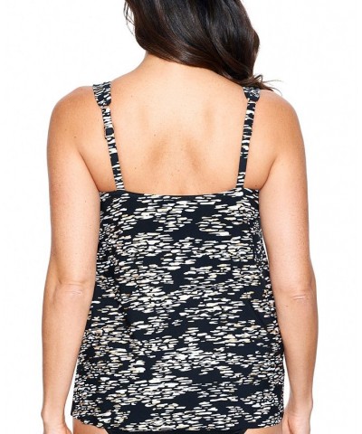 Women's Zari Printed Dazzle Underwire Tankini Top Zari Black/White $54.76 Swimsuits