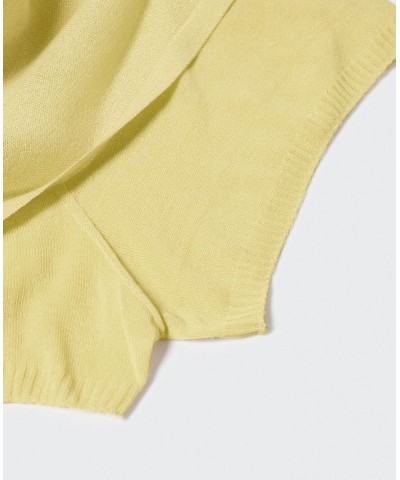 Women's Semi-Transparent Knitted Skirt Pastel Yellow $38.70 Skirts