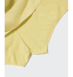 Women's Semi-Transparent Knitted Skirt Pastel Yellow $38.70 Skirts