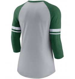 Women's Heathered Gray Green New York Jets Stripe Mesh Nickname Tri-Blend 3/4-Sleeve T-shirt Heather Gray, Green $22.00 T-Shirts