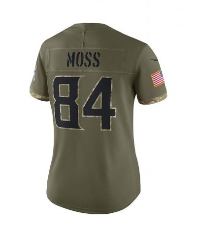 Women's Randy Moss Olive Minnesota Vikings 2022 Salute To Service Retired Player Limited Jersey Green $71.04 Jersey