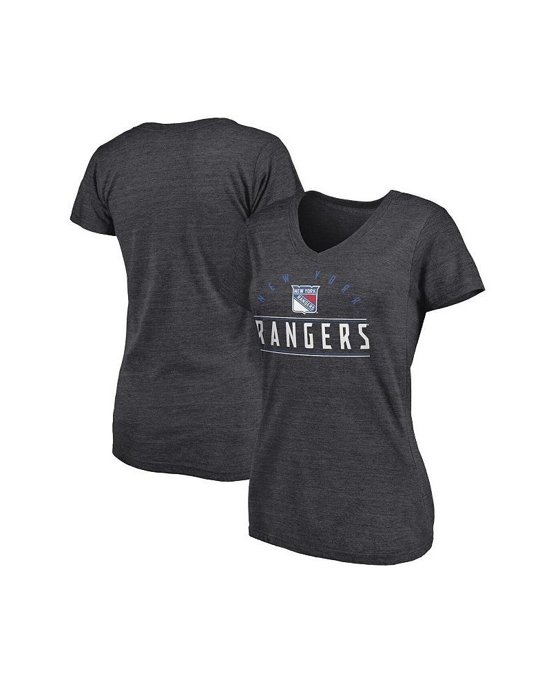 Women's Branded Heather Charcoal New York Rangers League Leader V-Neck T-shirt Heather Charcoal $18.50 Tops