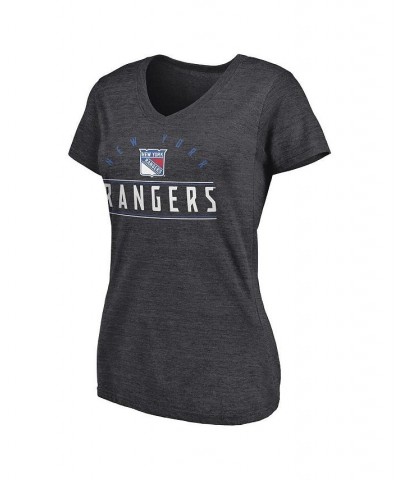 Women's Branded Heather Charcoal New York Rangers League Leader V-Neck T-shirt Heather Charcoal $18.50 Tops