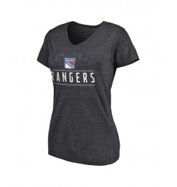 Women's Branded Heather Charcoal New York Rangers League Leader V-Neck T-shirt Heather Charcoal $18.50 Tops