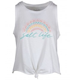 Women's Boho Sun Cotton Graphic Tank Top White $19.00 Tops