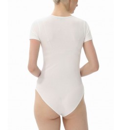 Women's Sweetheart Neck Basic Bodysuit Top White $22.54 Tops