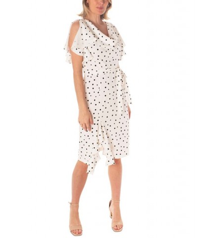 Women's Flutter-Sleeve Ruffled Fit & Flare Dress Multi $43.66 Dresses
