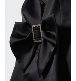 Women's Satin Tie Dress Black $44.80 Dresses