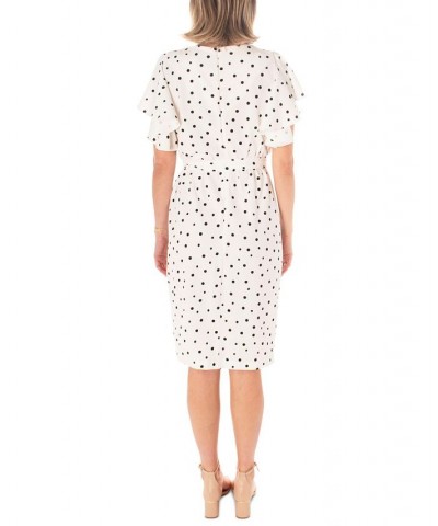 Women's Flutter-Sleeve Ruffled Fit & Flare Dress Multi $43.66 Dresses