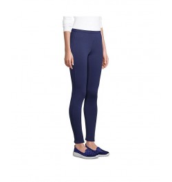 Women's Petite High Rise Serious Sweats Fleece Lined Pocket Leggings Blue $32.18 Pants