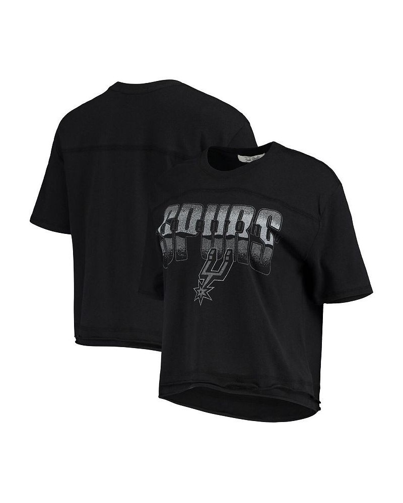 Women's Black San Antonio Spurs Gradient Crop Top Black $23.39 Tops