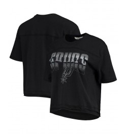 Women's Black San Antonio Spurs Gradient Crop Top Black $23.39 Tops