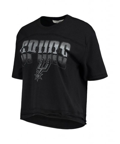 Women's Black San Antonio Spurs Gradient Crop Top Black $23.39 Tops