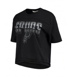 Women's Black San Antonio Spurs Gradient Crop Top Black $23.39 Tops