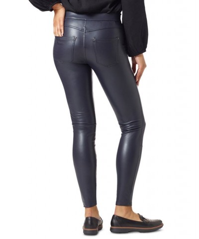 Women's Faux-Leather Leggings Navy $19.18 Pants